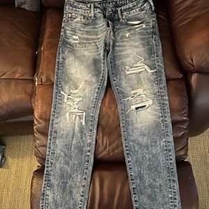 American Eagle “Airflex” ripped athletic skinny jeans